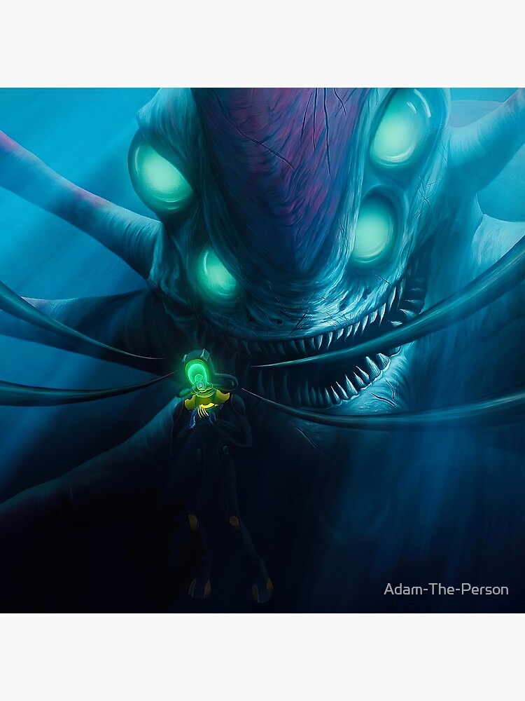 Subnautica Game Fanart Reaper Leviathan Throw Pillow - Image 2