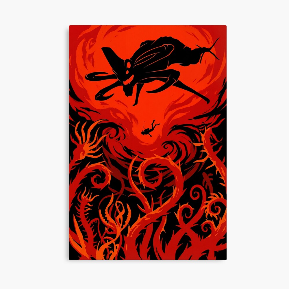 Reaper Leviathan Subnautica Poster Hand Drawn Digital Art Illustration Poster