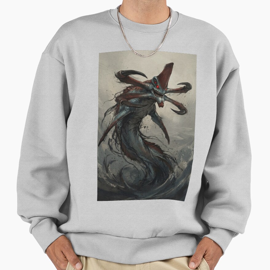 Reaper Leviathan Subnautica Poster Hand Drawn Digital Art Illustration Sweatshirt - Image 4