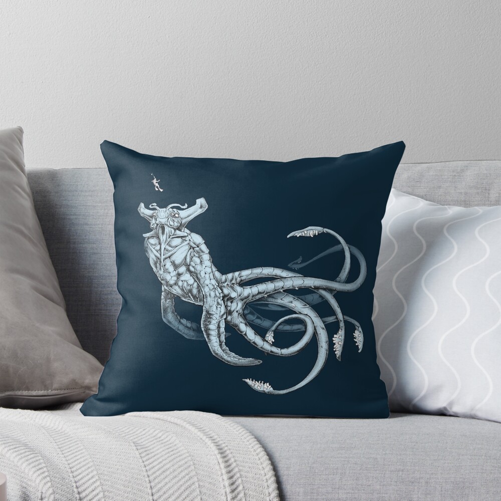 Sea Emperor Transparent Throw Pillow