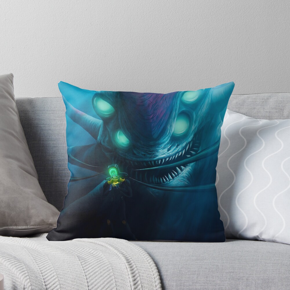 Subnautica Game Fanart Reaper Leviathan Throw Pillow